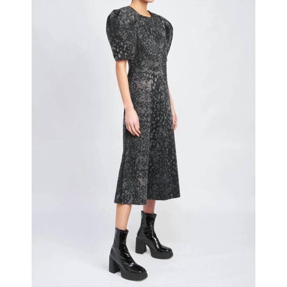 NEW EN SAISON harlow midi dress in charcoal - Picture 3 of 4